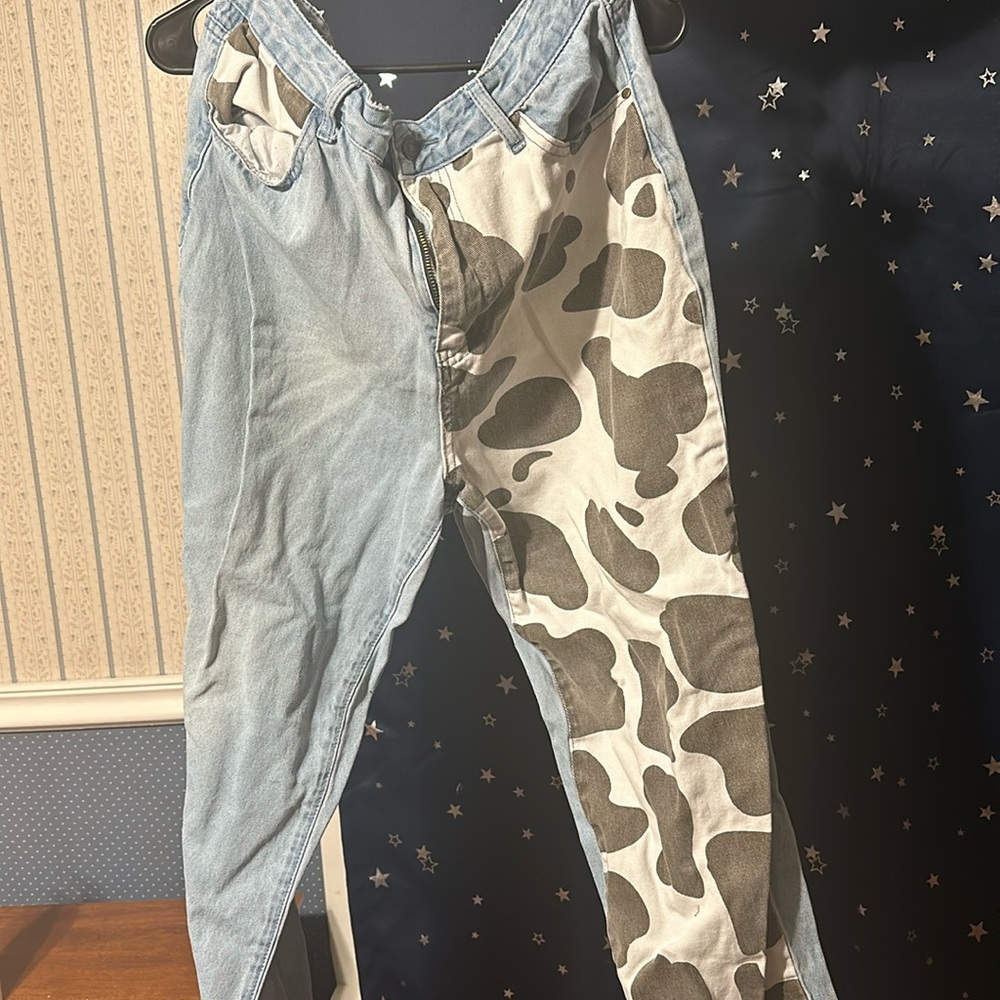 Cow print Fashion Nova mom jeans
